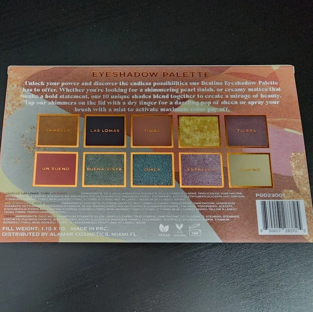 Alamar Cosmetics Destino Eyeshadow Palette